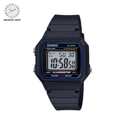 wrist watch sport chronometer pu CASIO W-217H-1A bagherishop buy online shop خرید فروشگاه اینترنتی ساعت مچی کاسیو اسپرت پلاستیکی کرنومترگارانتی